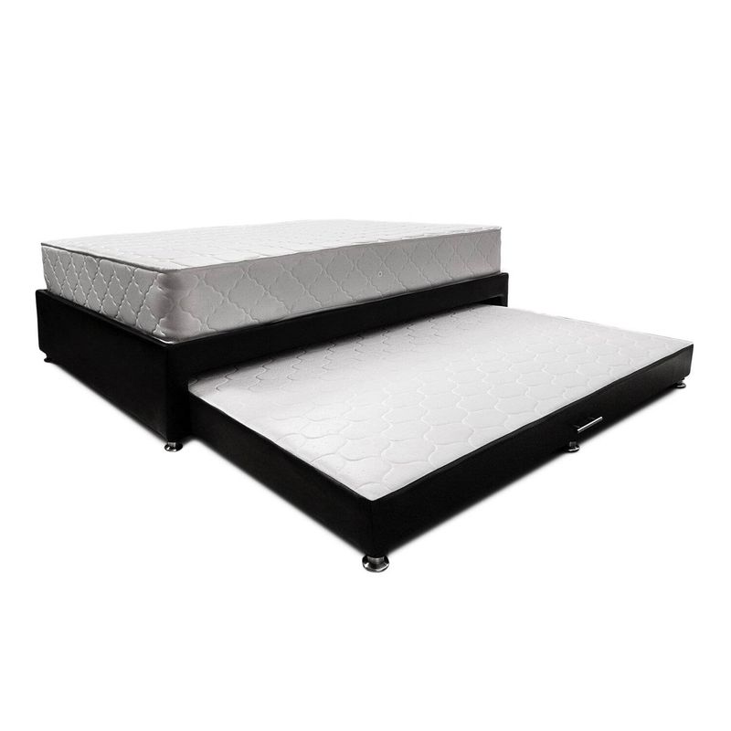 MUEBLES ONLINE - Combo Cama Nido Tarima negra + colchón Dreamer Plus 120 x 190 cm