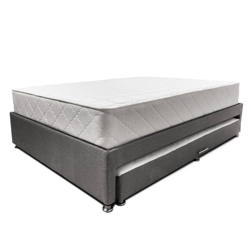 MUEBLES ONLINE - Combo Cama Nido Tarima gris + colchón Dreamer Plus Doble 140 x 190 cm