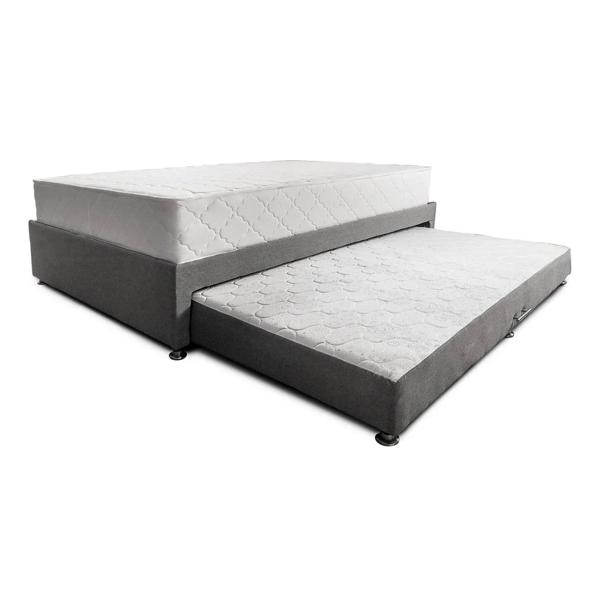 MUEBLES ONLINE - Combo Cama Nido Tarima gris + colchón Dreamer Plus Doble 140 x 190 cm