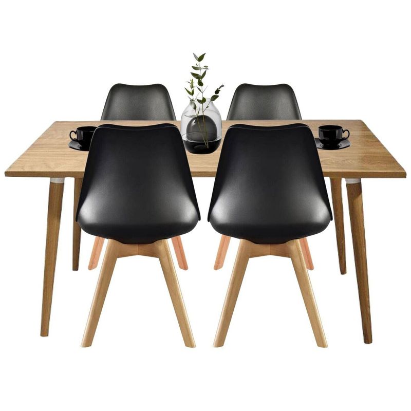 EKONOMODO COLOMBIA - Comedor madera robledo con silla milano Negro