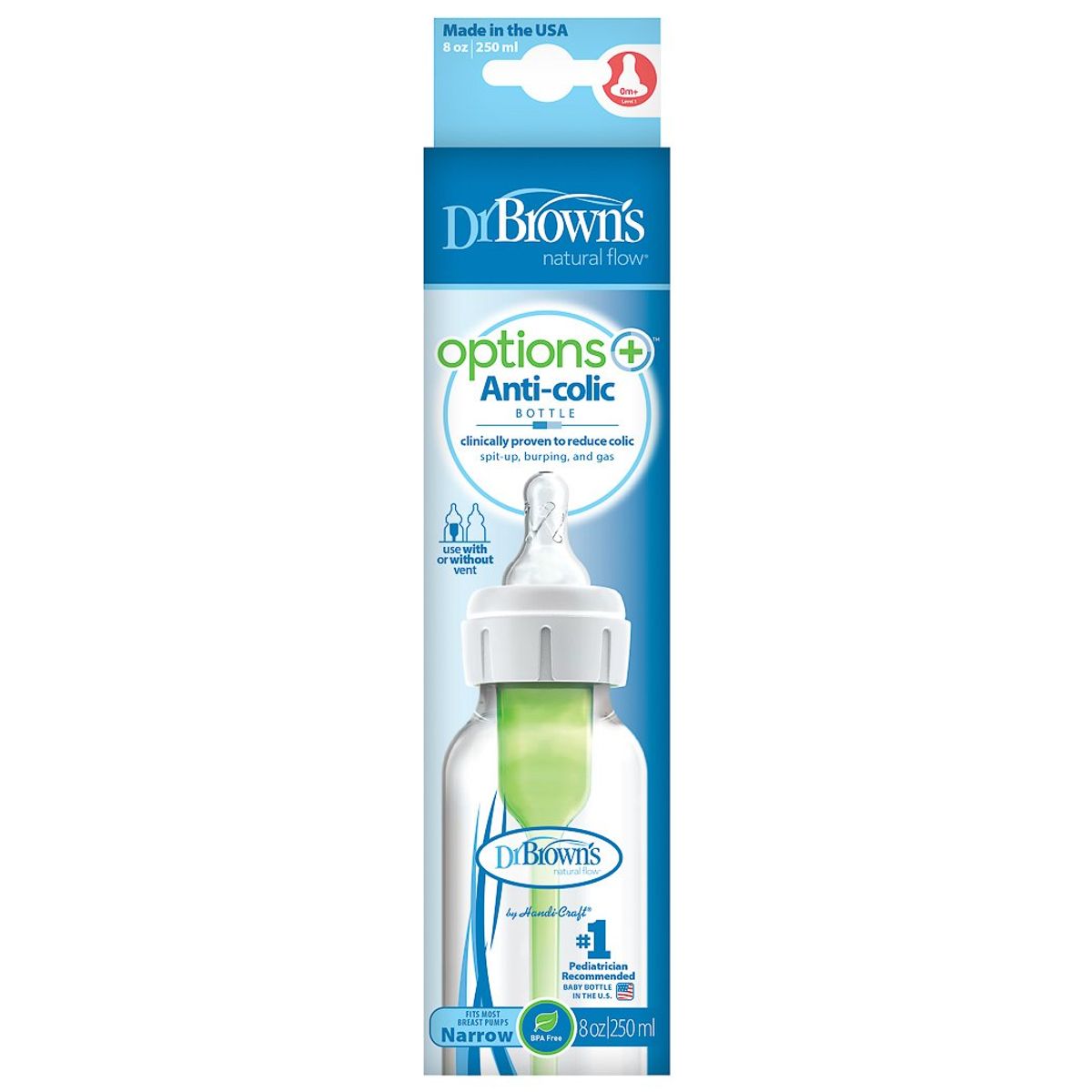DR BROWNS - Tetero Dr Brown de 8 Oz Boca Estandar Anticolicos y Reflujo