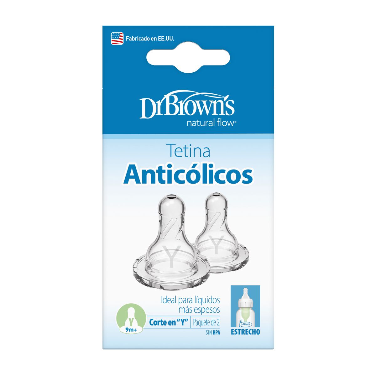 DR BROWNS - Chupo Bebe Dr Brown Boca Estandar Corte en Y Alto Flujo 9+ m