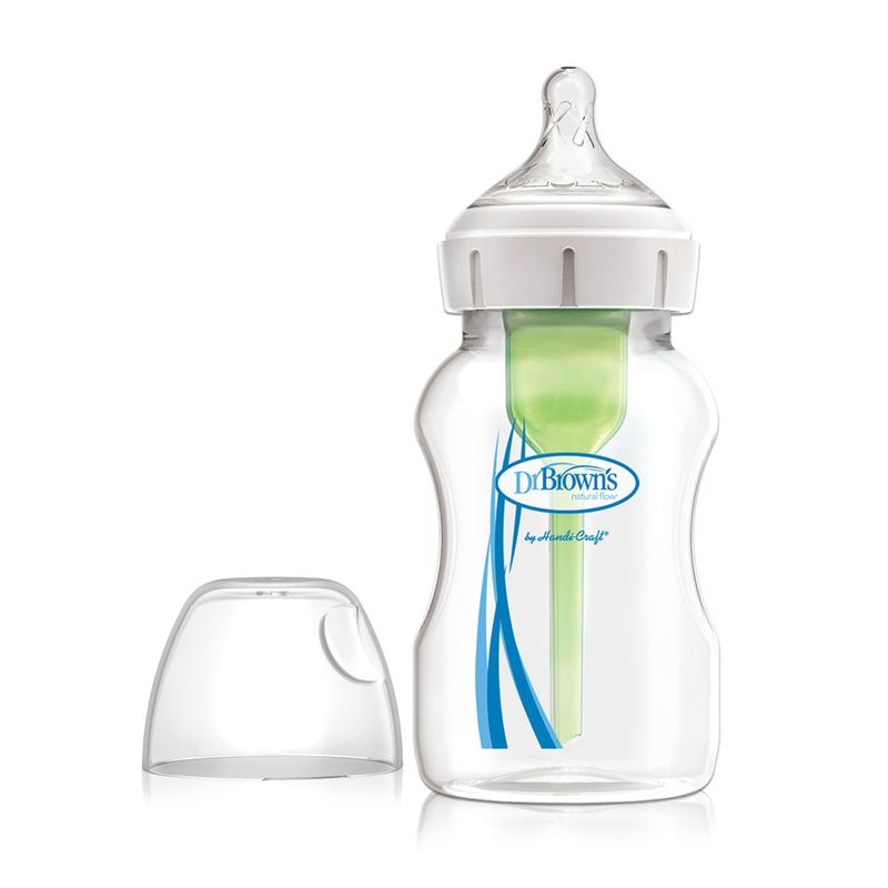 DR BROWNS - Tetero Dr Brown Boca Ancha 11 Oz Con Chupo Nivel 2 3-6 Meses