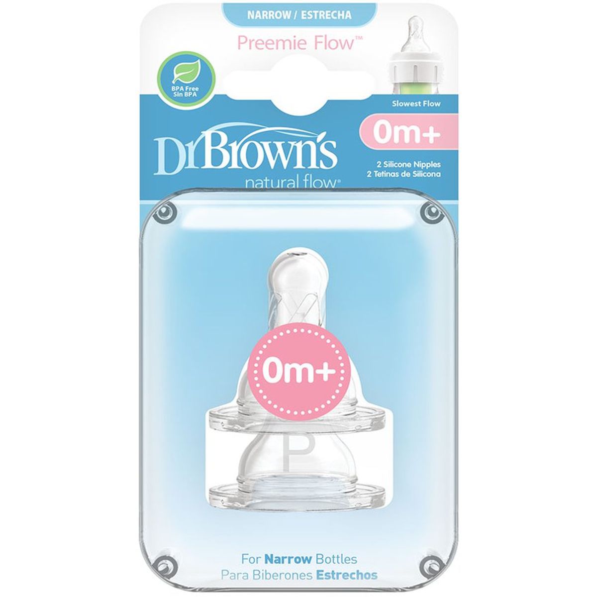 DR BROWNS - Chupo Bebe Prematuro Dr Brown Nv-0 x 2 Und Boca Estándar