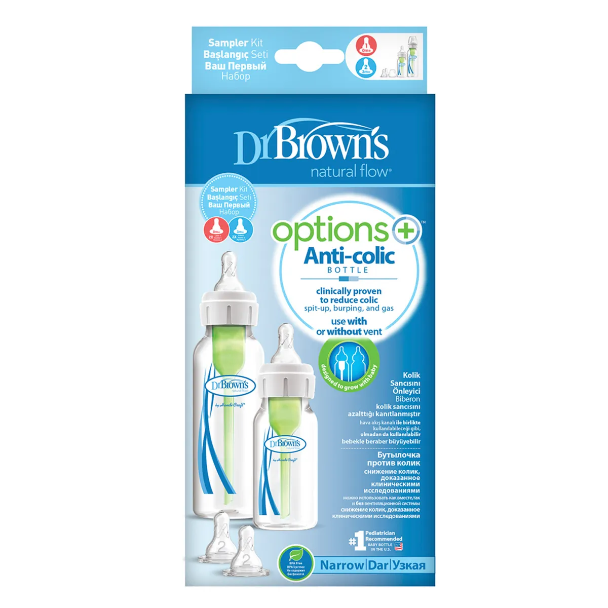 DR BROWNS - Teteros Dr Brown Recien Nacido Boca Estandar 4 y 8 Oz(0-6 M)