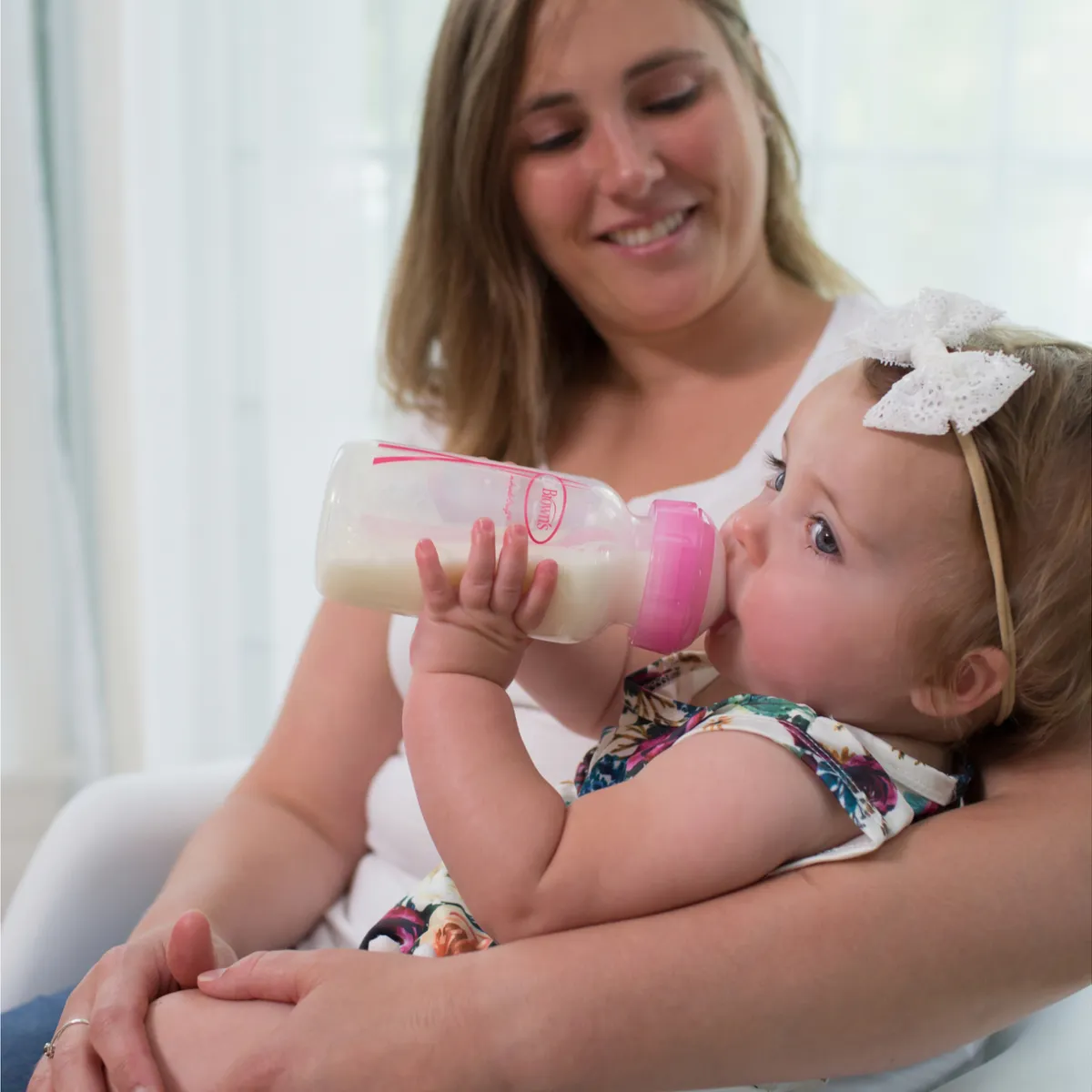 DR BROWNS - Tetero 9 Oz Dr Brown Boca Ancha Rosado y Tetina Nv 1 (0-3m)