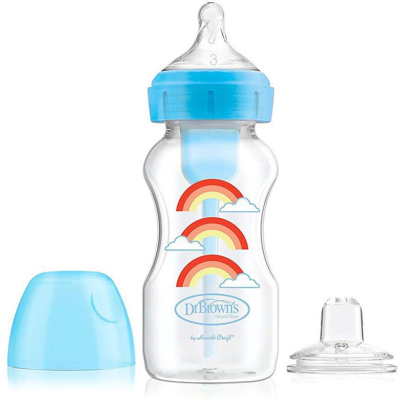 DR BROWNS - Tetero de Transicion 2en1 Boca Ancha 9 Oz Chupo Nv 3 (6-9m)