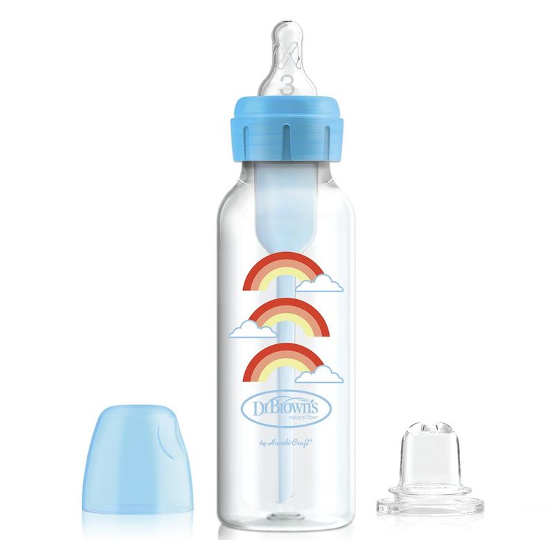 DR BROWNS - Kit de Transicion Boca Angosta Azul Chupo y Tetina N3 6-9m