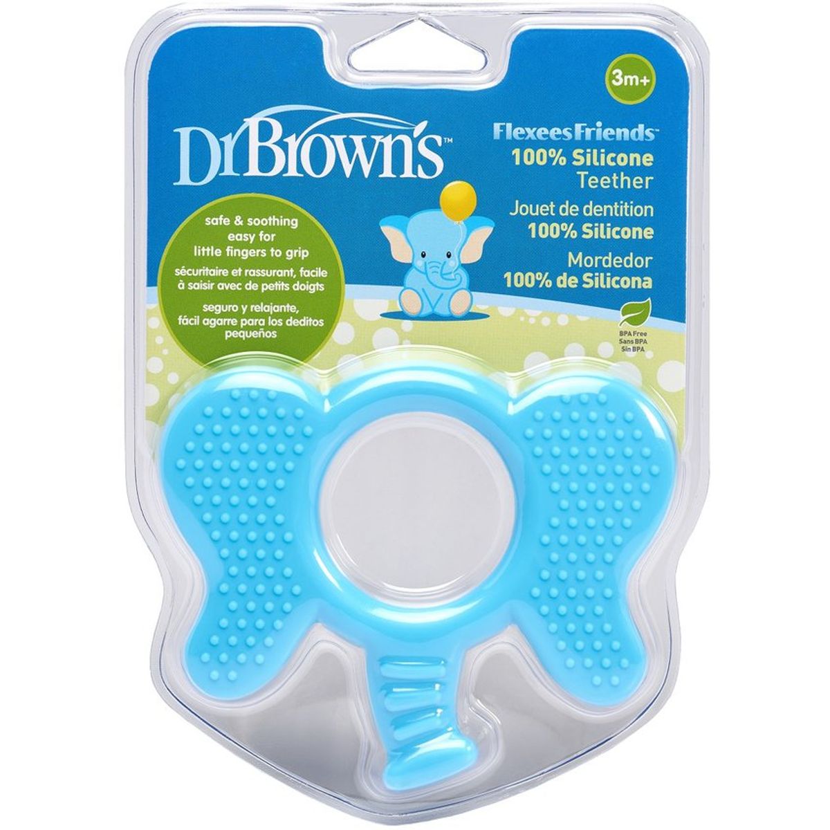 DR BROWNS - Mordedor Elefante Azul Rasca Encias para Bebe Dr Browns