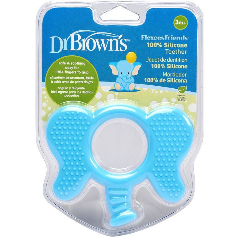 DR BROWNS - Mordedor Elefante Azul Rasca Encias para Bebe Dr Browns