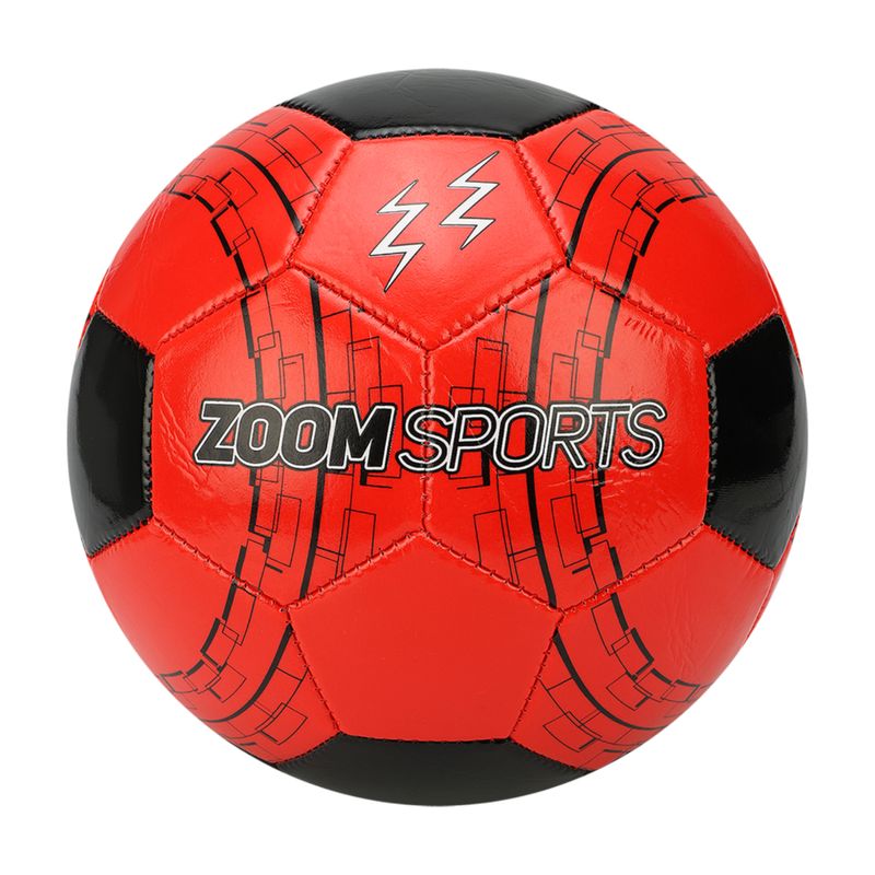 ZOOM SPORT - Balon de Futbol Entrenamiento N-5 Rojo Negro ZOOM SPORTS