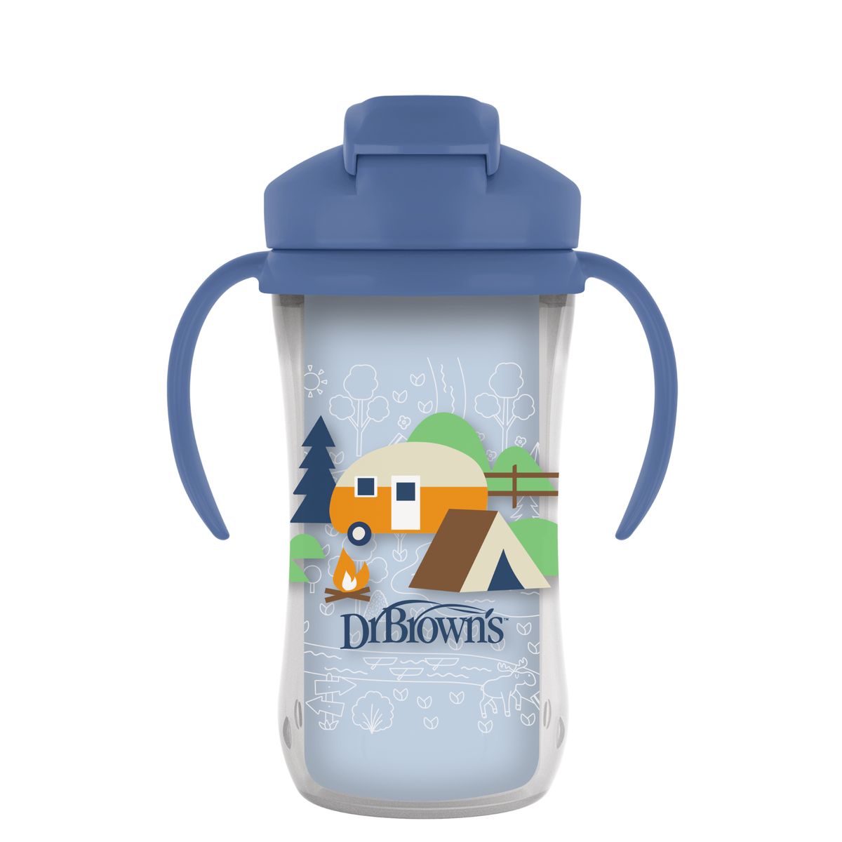 DR BROWNS - Vaso Termico Doble Pared 10 Oz Azul Dr Brown Bebe 12+ Meses