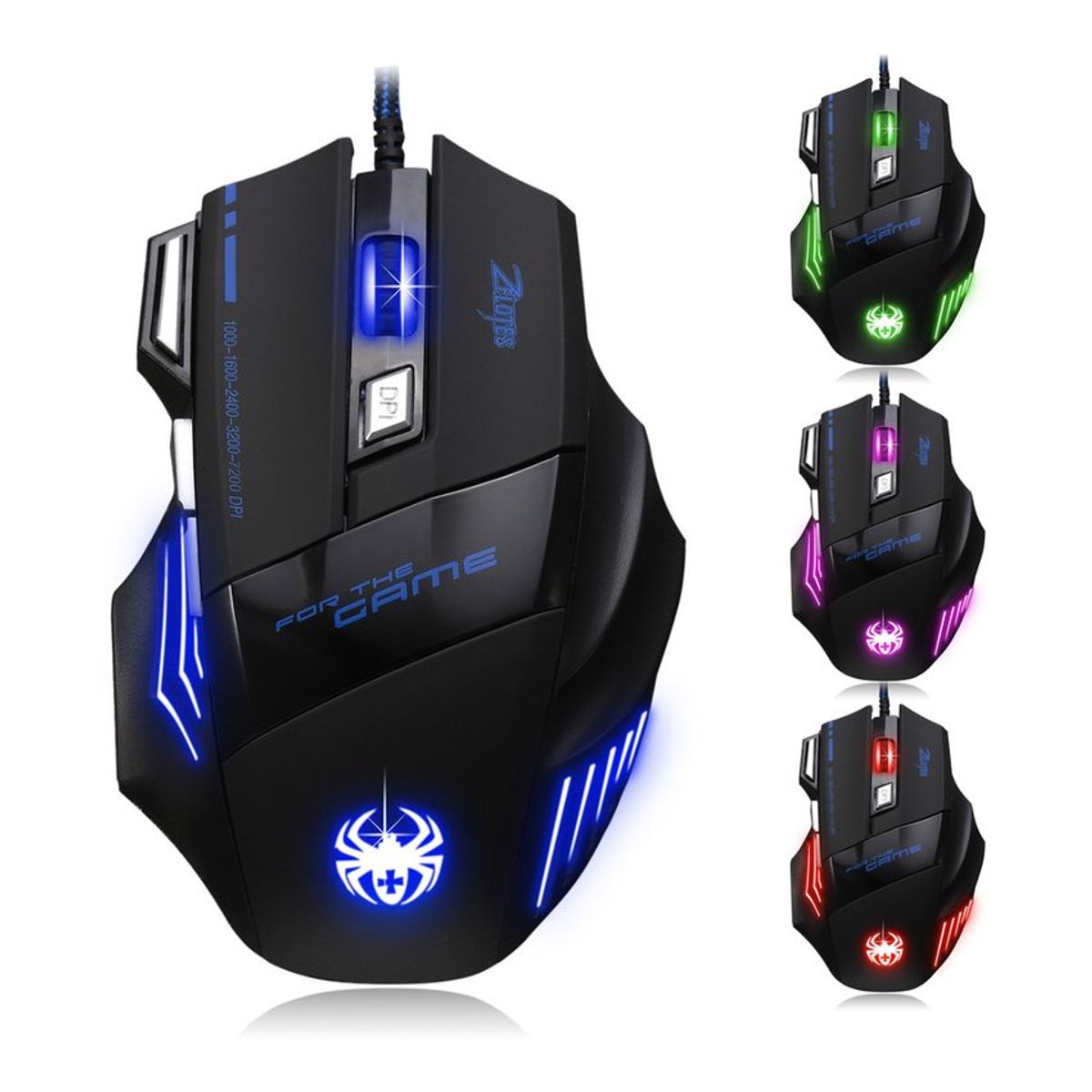 ZELOTES - Mouse Gaming Programable 7200 DPI USB Gamer 7 Botones Zelotes T-80