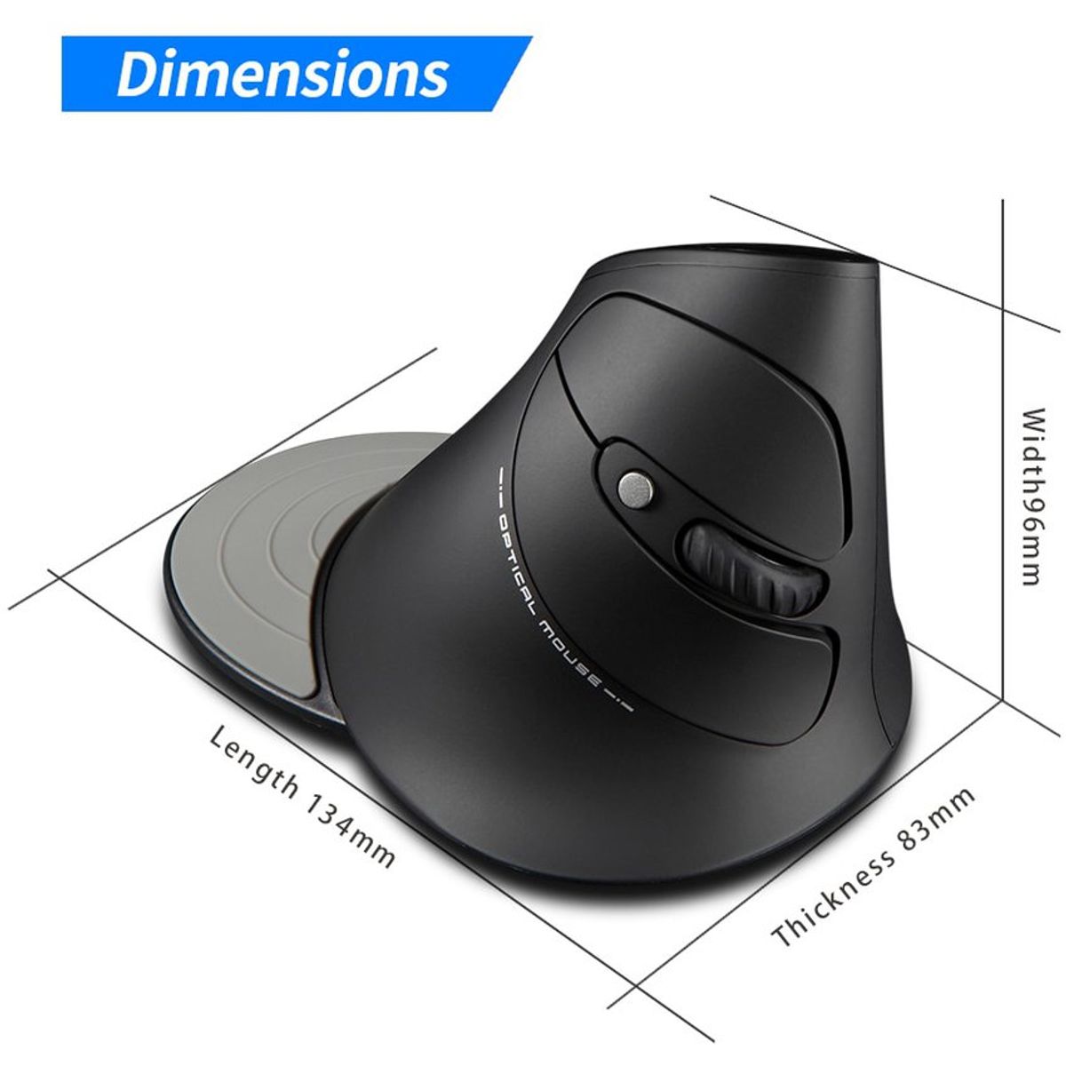 ZELOTES - Mouse Vertical Gaming Inalambrico Ergonomico Gamer Optico Zelotes F17