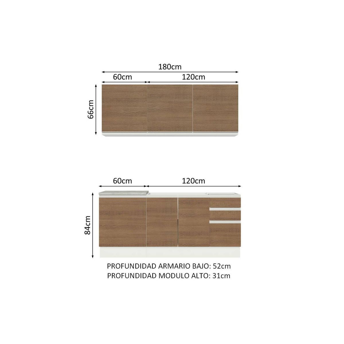 MADESA - Cocina Integral Glamy 1.80 Metros 05