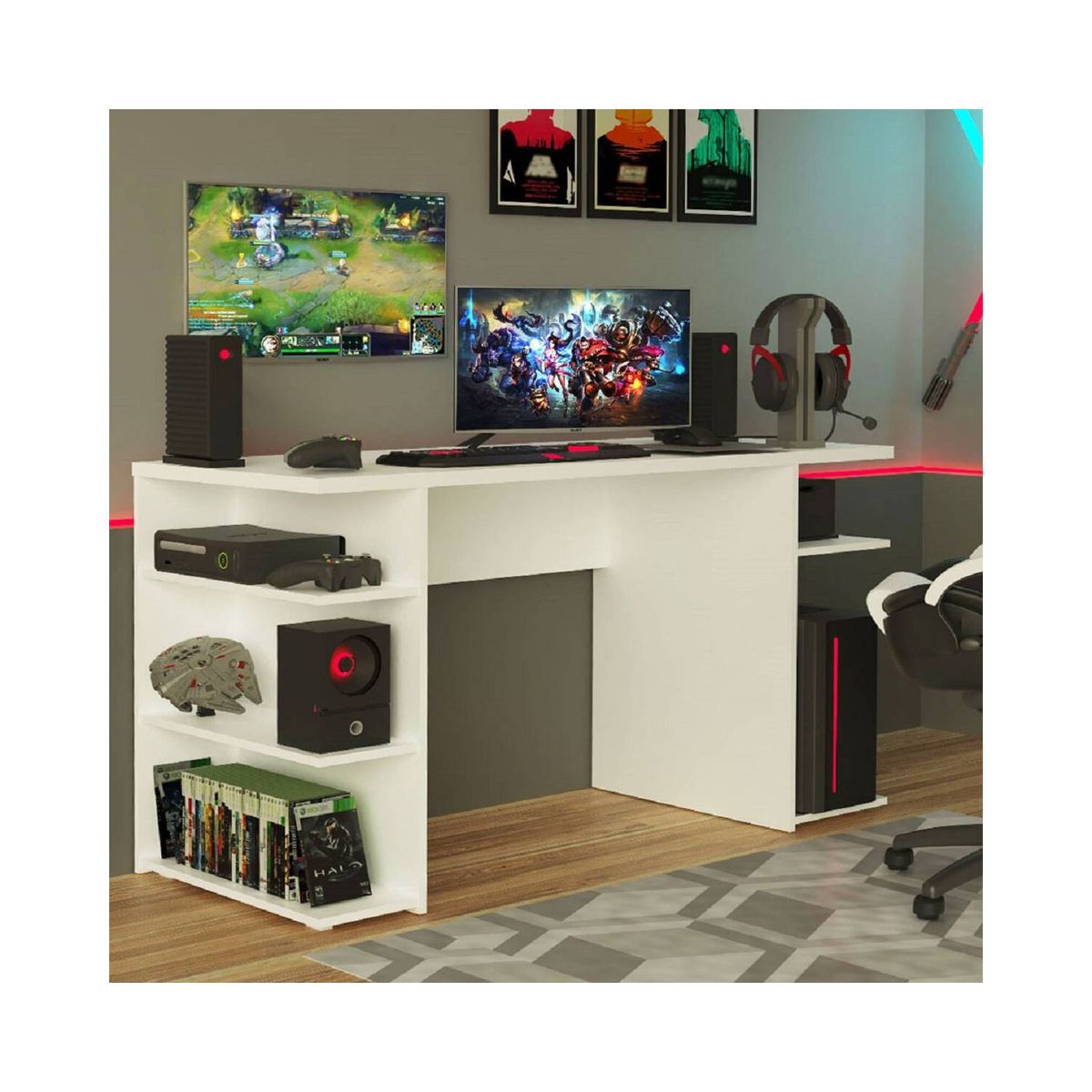 MADESA - Escritorio Gamer Moderno para PC y Consola