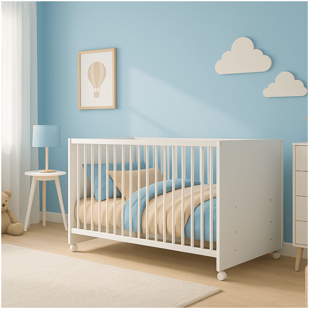 MUEBLES 2020 - Cuna Multifuncional para Bebé Natal Blanco en Mdp