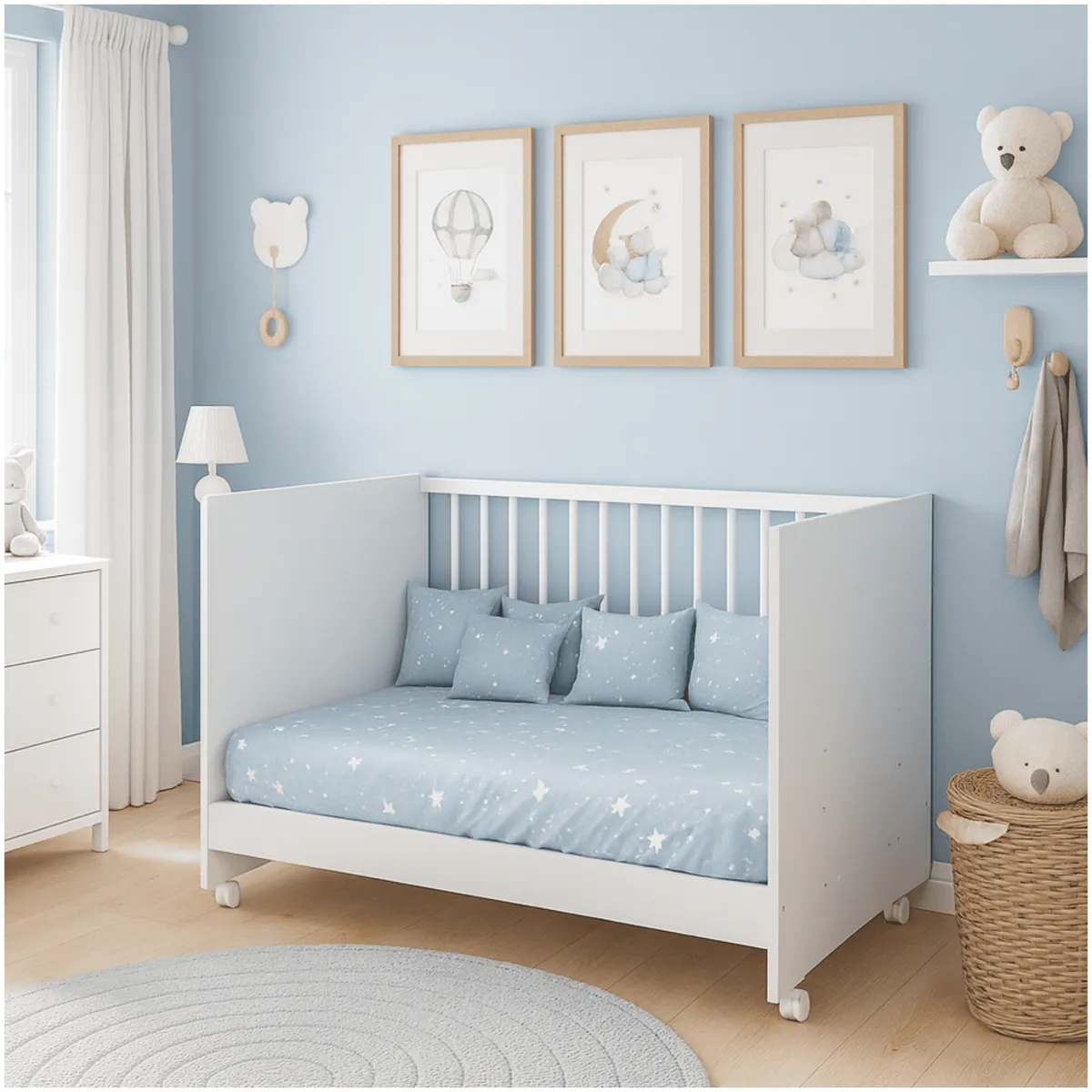 MUEBLES 2020 - Cuna Multifuncional para Bebé Natal Blanco en Mdp