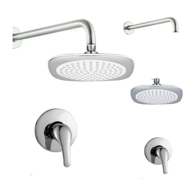 GENERICO - Kit completo ducha abs 20cm mezclador ducha mini-tubo pared