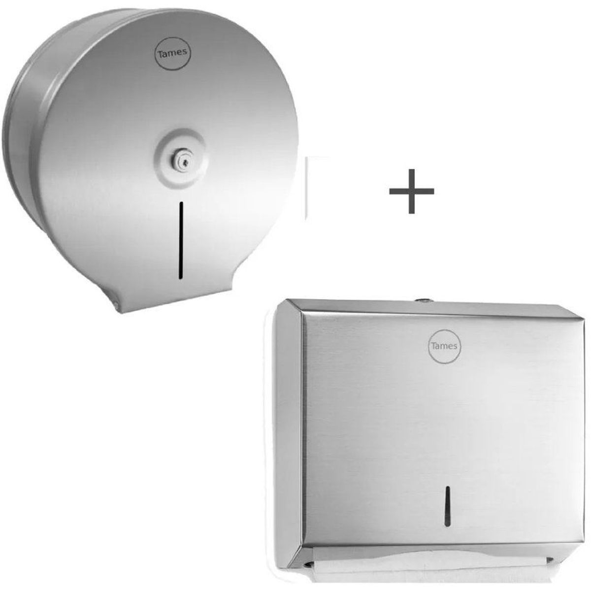 GENERICO - Kit dispensador de papel acero y dispensador toallas acero