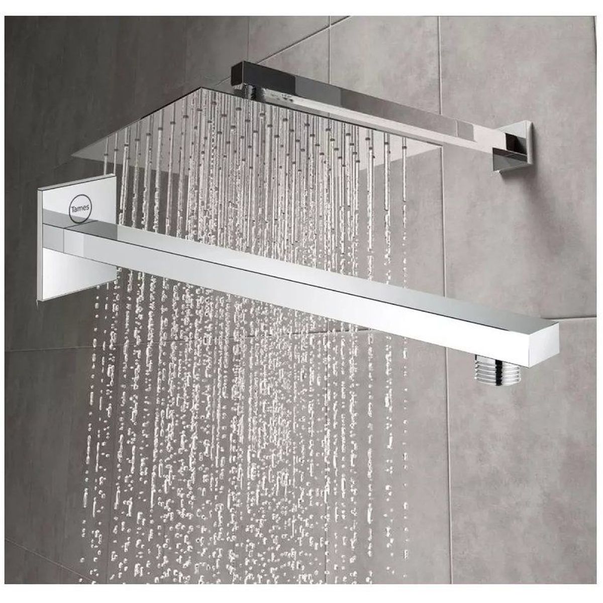 GENERICO - Tubo cuadrado para regadera o ducha metálico 45cm( sin regadera)