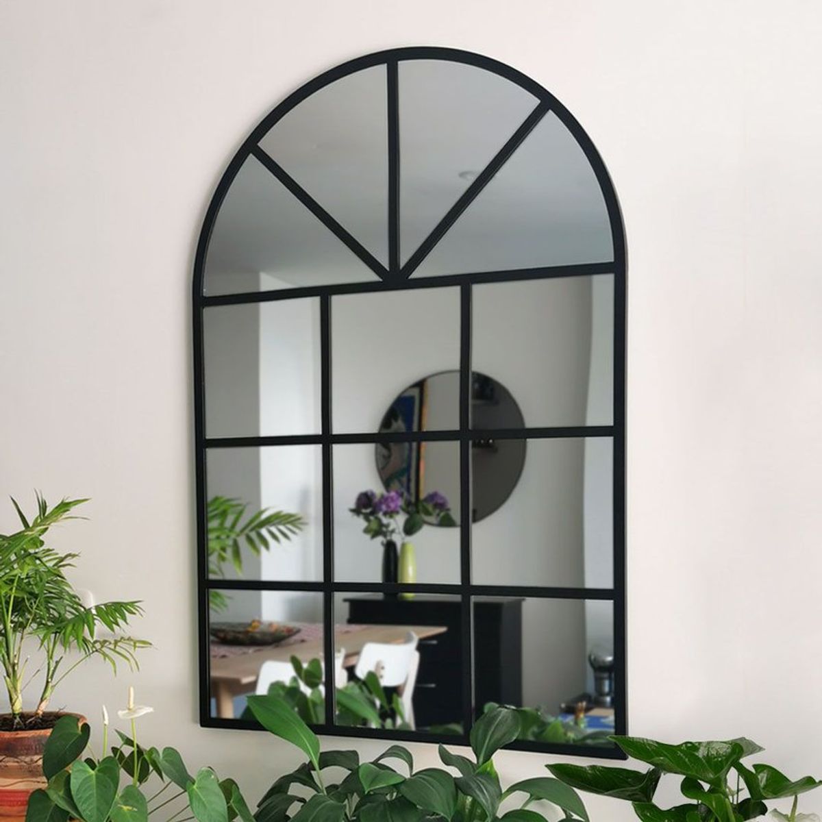 ALIK DISEÑO - Espejo Tipo Ventana Con Marco Metálico Negro 80x120cm