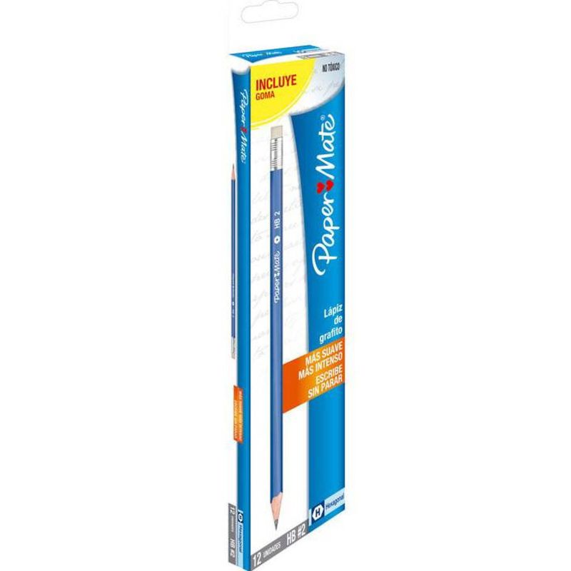 PAPER MATE - Caja de Lapiz Nº 2 Hb Hexagonal Paper Mate x12 und.