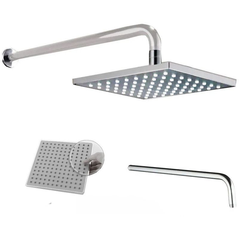 GENERICO - Kit ducha regadera 20cm abs anticalcarea tames tubo a pared