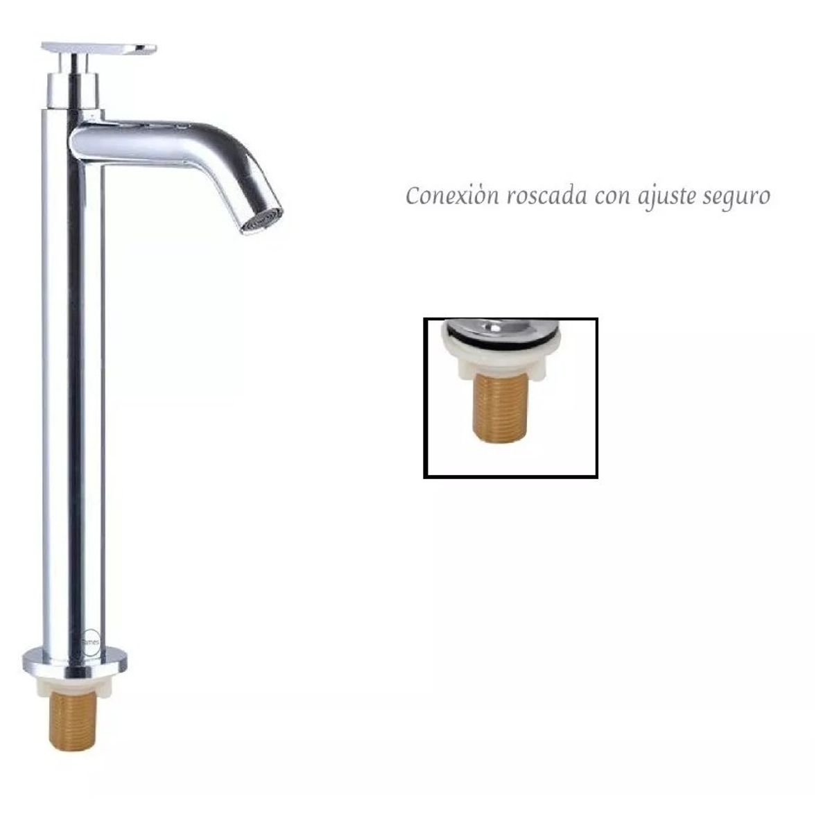GENERICO - Kit griferia lavamanos alta agua fria metálica+desague push