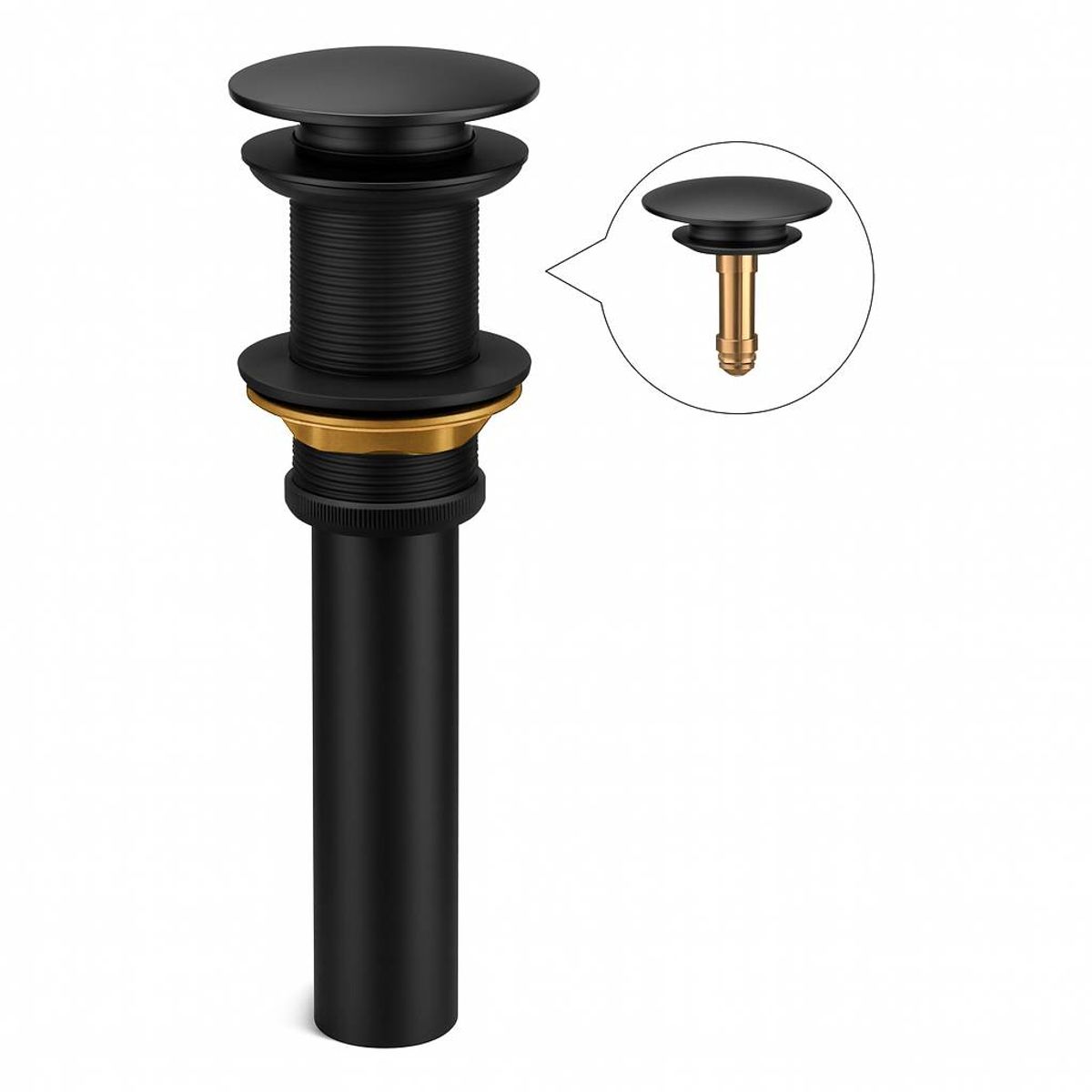 GENERICO - Kit sifón anti-olores desagüe botella negro metálico lavamanos 1 1/4