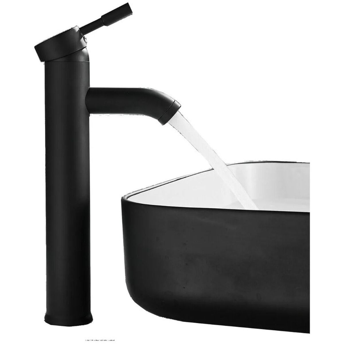 GENERICO - Griferia llave lavamanos alta color negro vessel mezclador