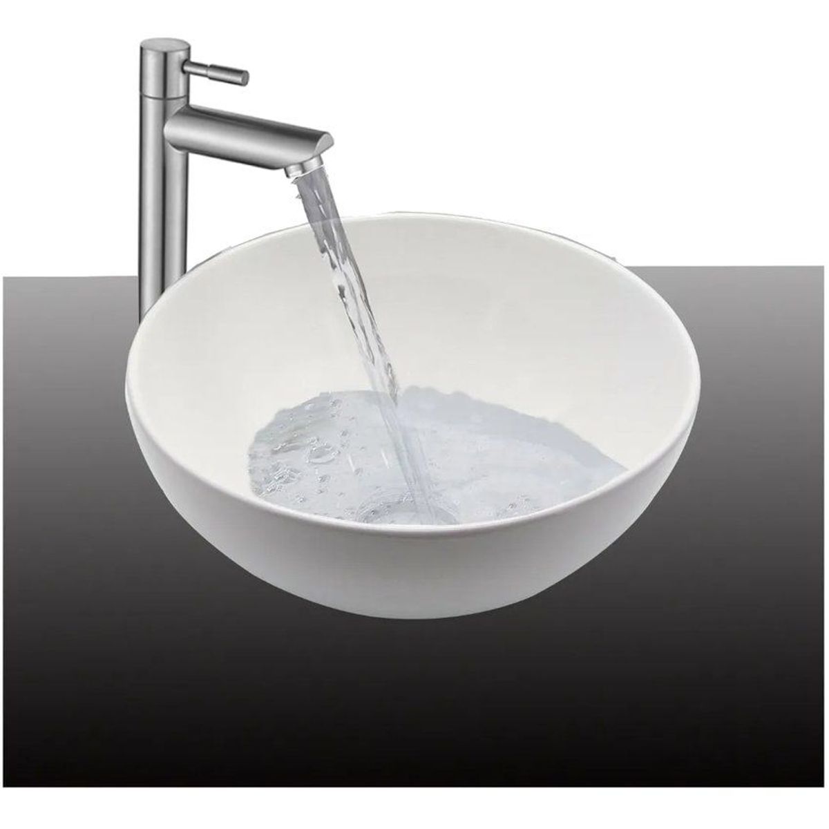 GENERICO - Kit lavamanos blanco tazon -desagüe- grifo agua fría