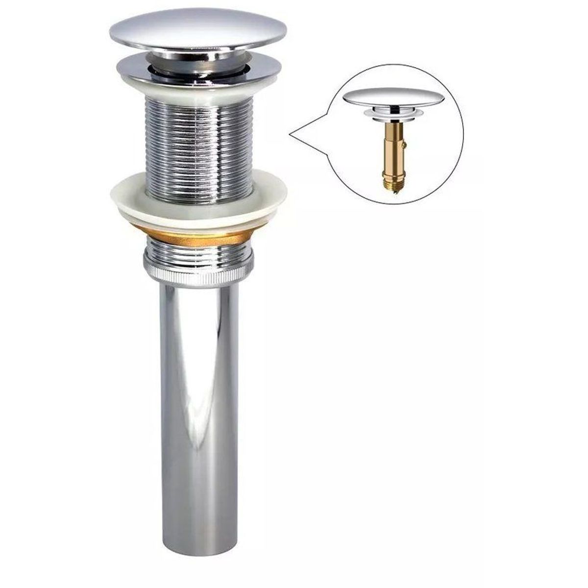 GENERICO - Kit sifón abs acordeon y desagüe push hongo lavamanos 1 1/4