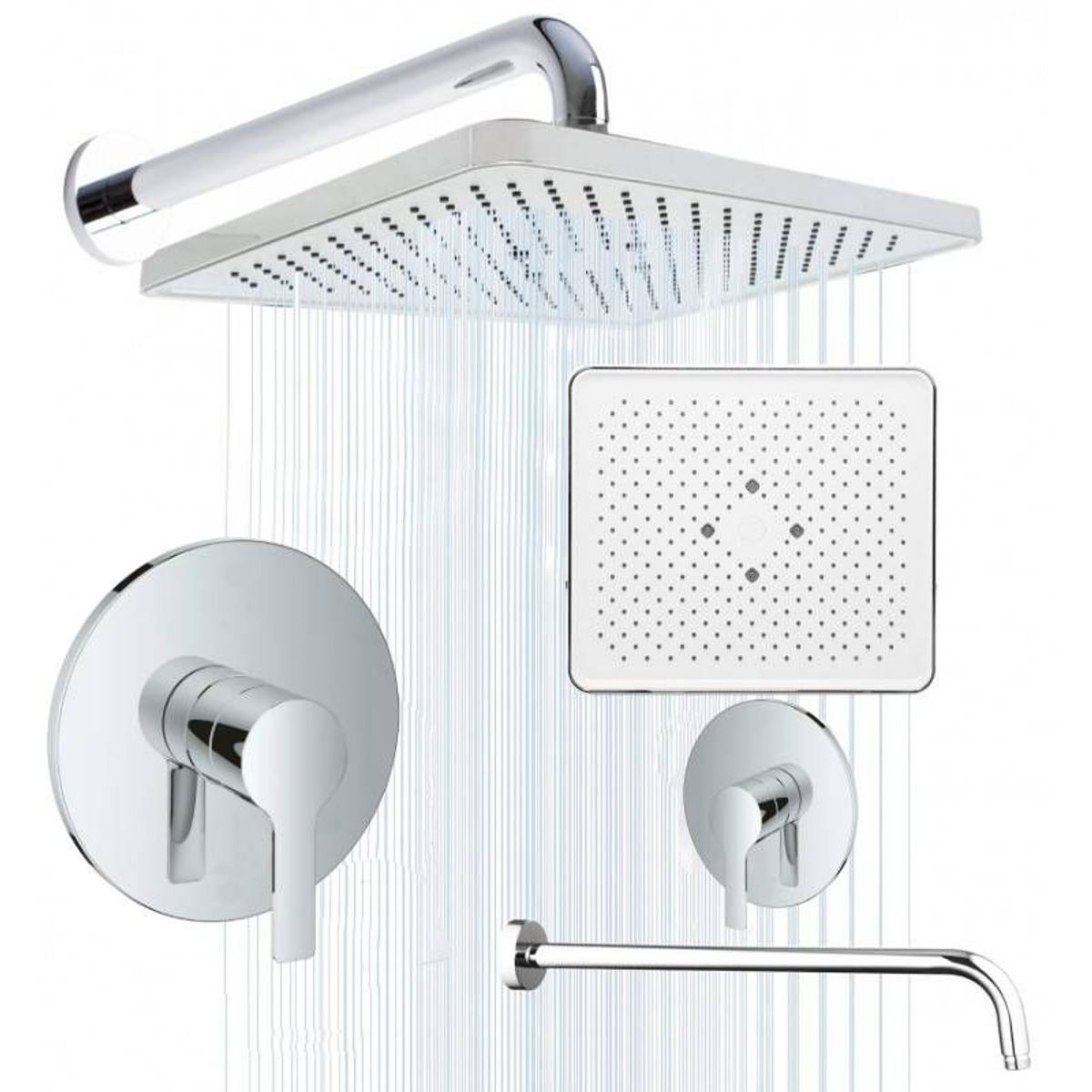 GENERICO - Kit griferia ducha anticalcarea -mezclador emblema+tubo