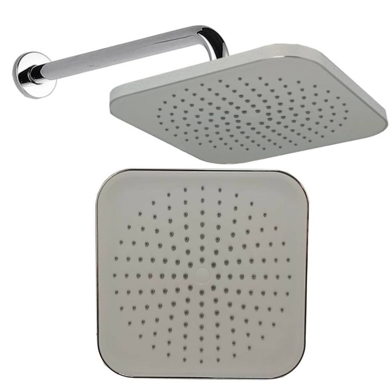 GENERICO - Kit ducha regadera 20cm abs anticalcarea tames panel pared