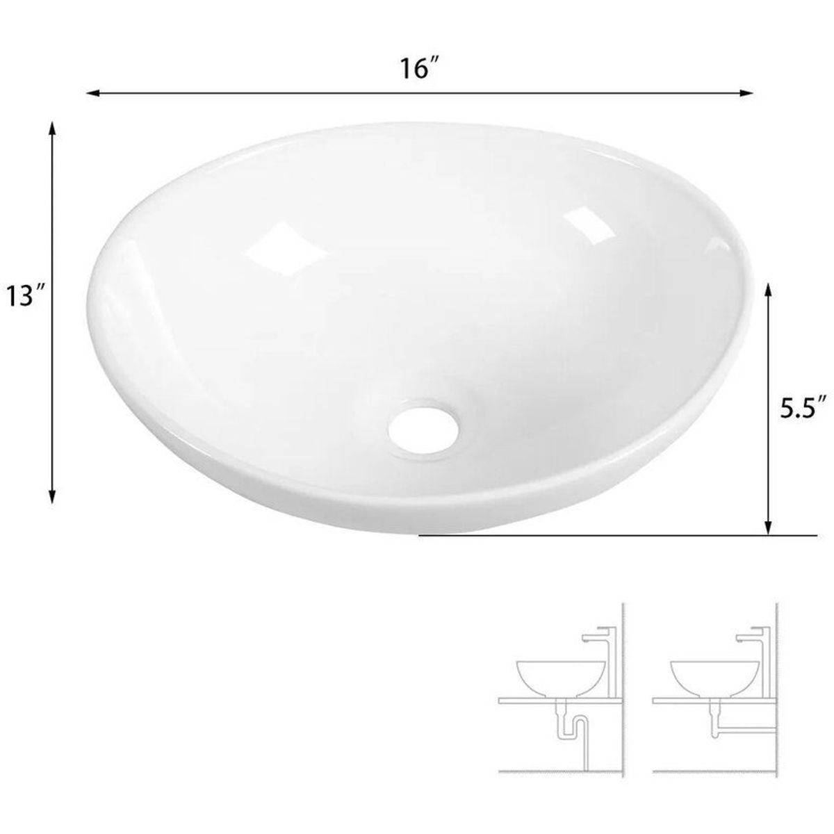 GENERICO - Kit lavamanos blanco canoa - desagüe y sifón extensible