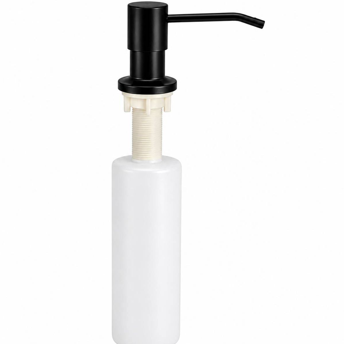 GENERICO - Dispensador jabón 300ml pico acero negro cuerpo abs cocina