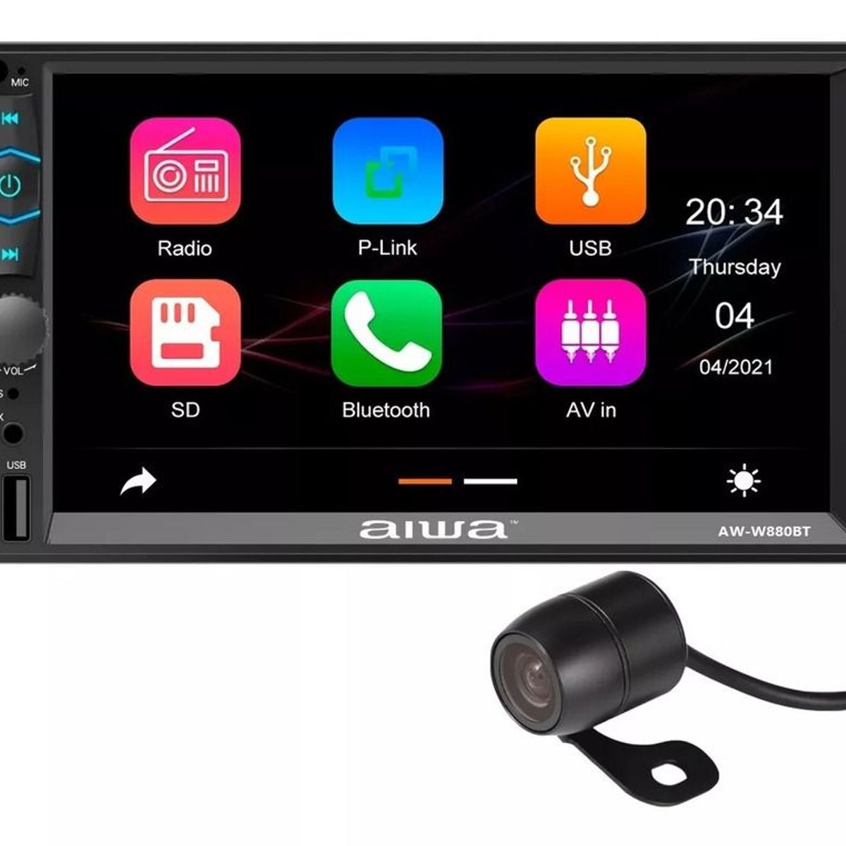 AIWA - Radio Carro Pantalla 7 Mirrorlink Android + Camara Aiwa AW-W880BT