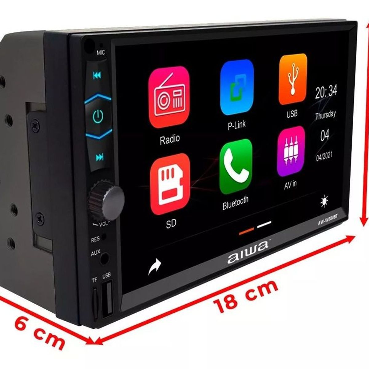 AIWA - Radio Carro Pantalla 7 Mirrorlink Android + Camara Aiwa AW-W880BT