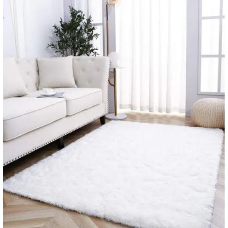 FEEL GREEN - Tapete alfombra - tapete de peluche Blanca  -  150 × 100 cm