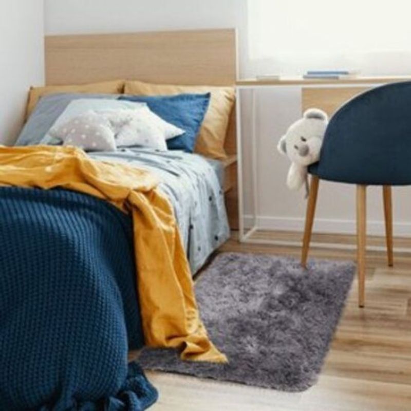 FEEL GREEN - Tapete pie de cama peludo 70 × 150 cm - alfombra de peluche