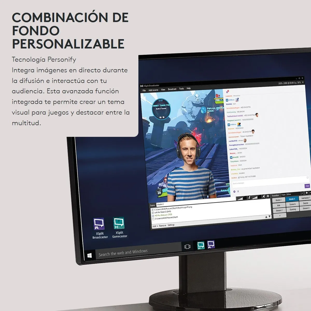 LOGITECH - Cámara Web Logitech C922 Pro Stream Webcam 1080p con Trípode