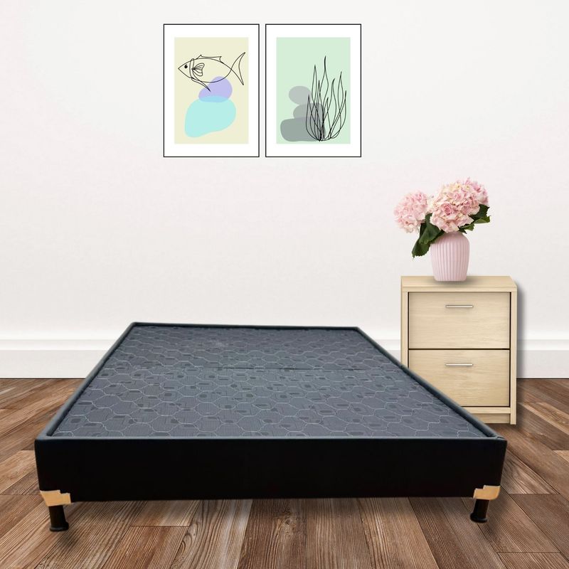 ESTILO Y CONFORT - Basecama 140x190 estilo y confort Dividida  Ecocuero Negro.