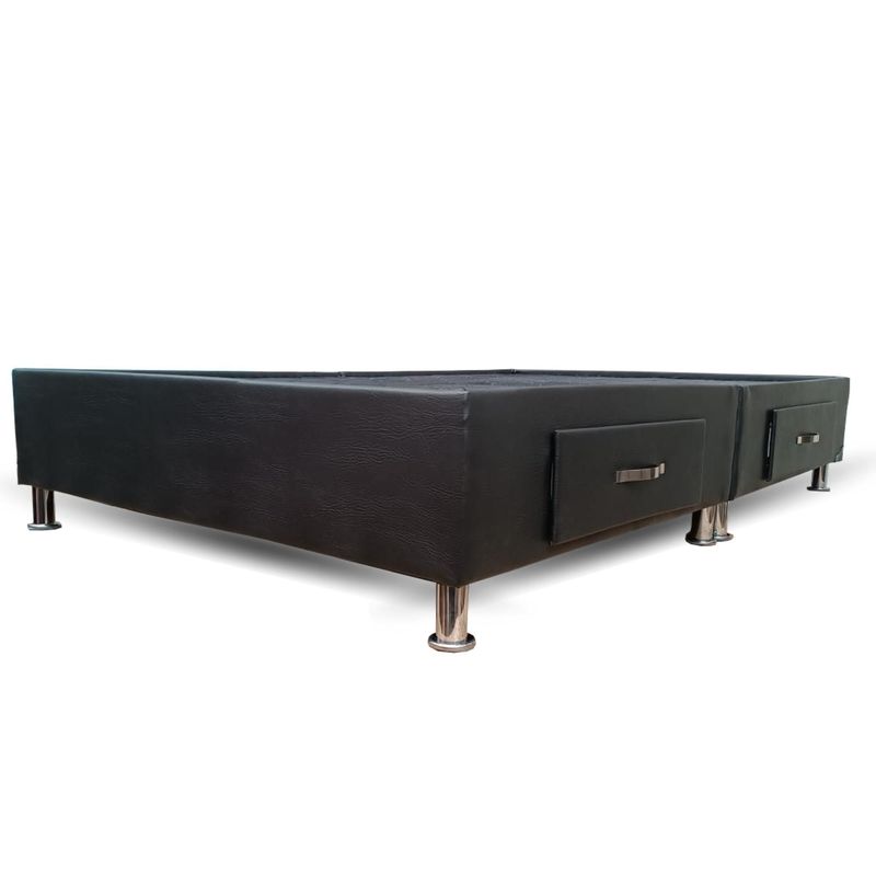 ESTILO Y CONFORT - Basecama con cajones 120x190 Cuero negro.