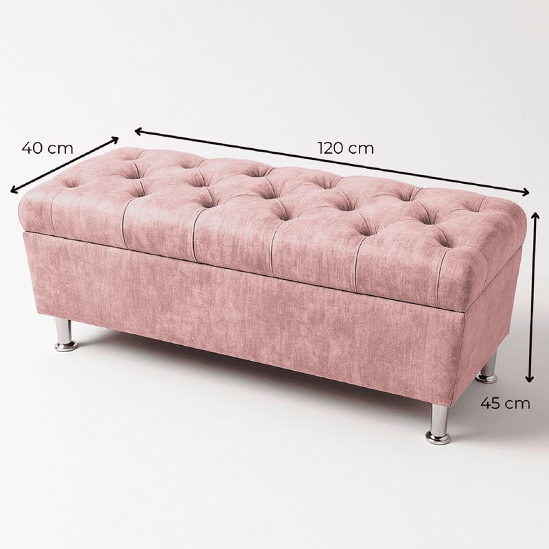 ESTILO Y CONFORT - Puff baul 120 capitoneado color palo de rosa.