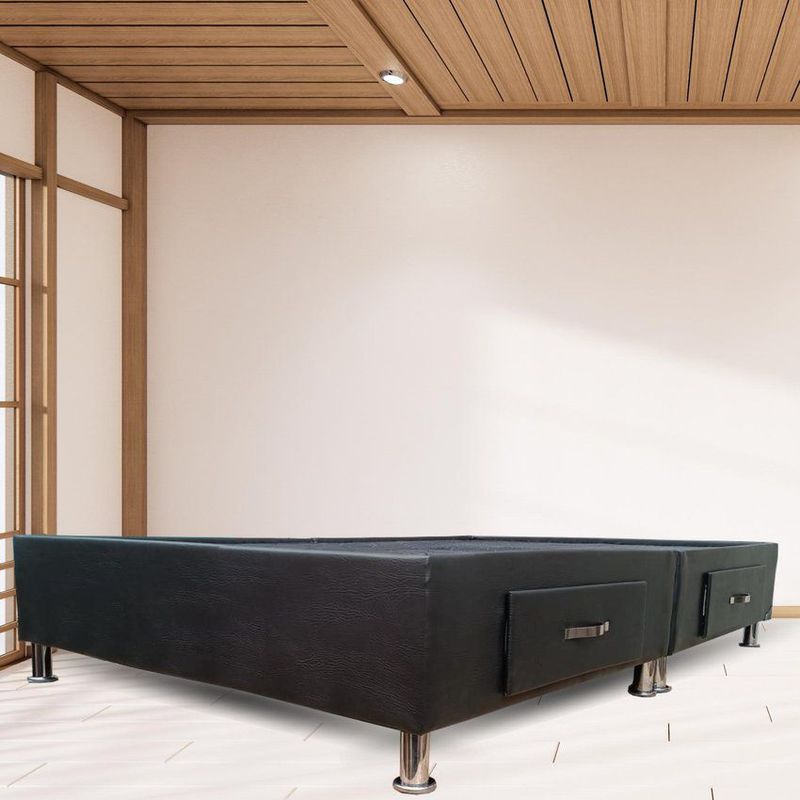 ESTILO Y CONFORT - Basecama con cajones 140x190 ecocuero negro
