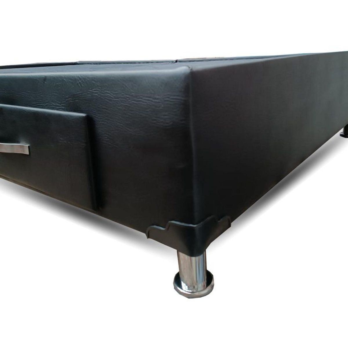 ESTILO Y CONFORT - Basecama con cajones 120x190 ecocuero negro.