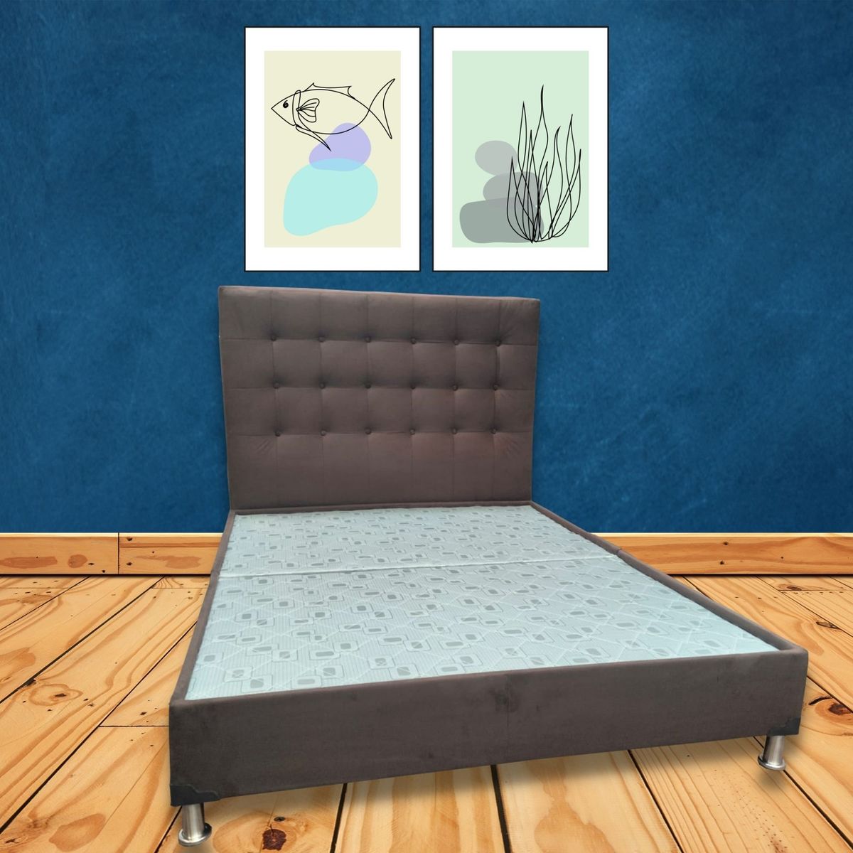 ESTILO Y CONFORT - Basecama más Cabecero Estilo y Confort 160x190 Café