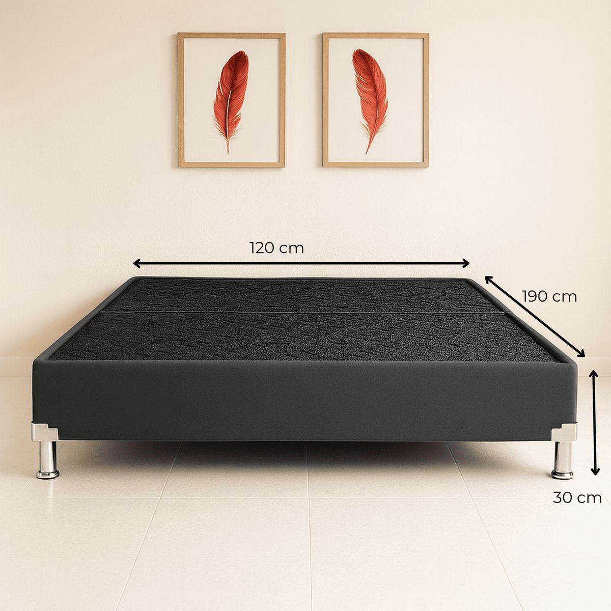 ESTILO Y CONFORT - Basecama Dividida en Tela  Gris 120x190