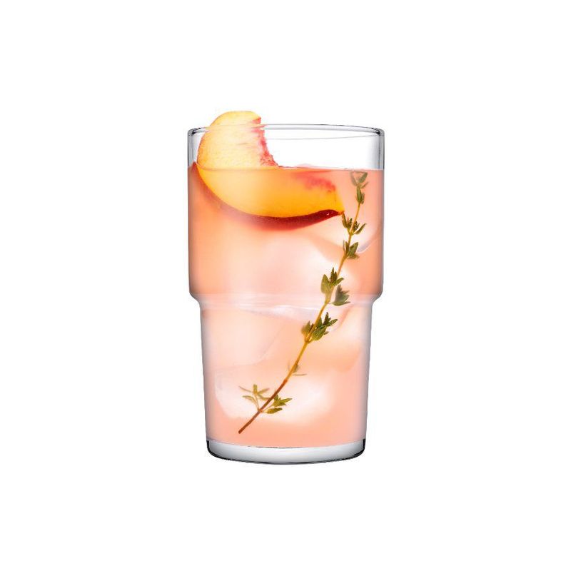 PASABAHCE - Set  de  6  vasos  bebida  larga  apilable hill 440cc 15 oz